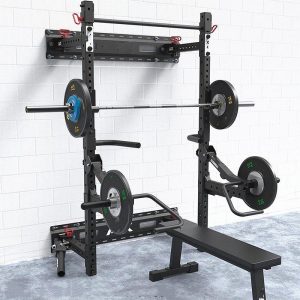 F9014-Professional-Foldable-Adjustable-Gym-Home-Exercise-Squat-Rack-Wall-Mounted-Fold-Back-Squat-Rack-for-Chin-up