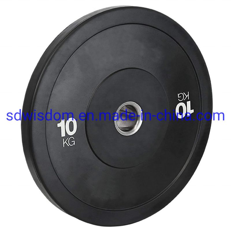 Sports-Fitness-Durable-Rubber-Black-Bumper-Weightlifting-Weight-Plates
