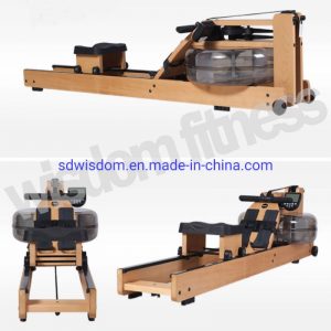 Gym-Fitness-Equipment-Oak-Wooden-Air-Rower-Rowing-Machine